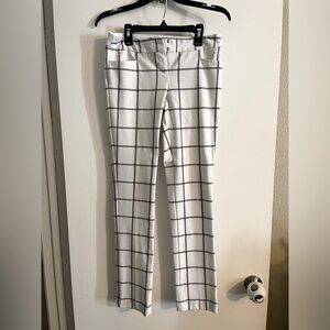 Express Columnist White Checkered Pants in Straight Leg
